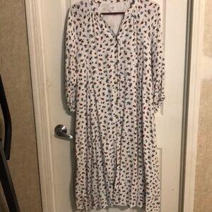 Floral Print White Maxi Dress